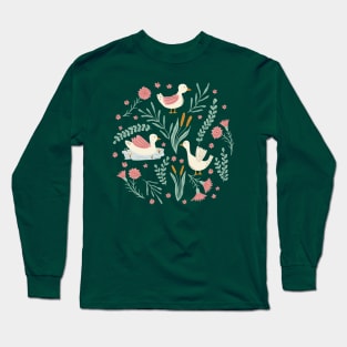 Duck lake in green Long Sleeve T-Shirt